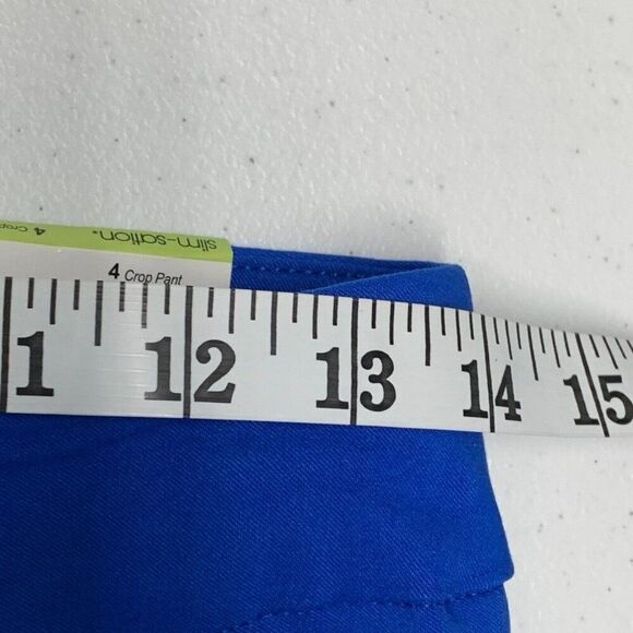 SlimSation Crop Pants sz 4 Bright Blue Stretch Pull on Inseam 23" New NWT - Picture 4 of 10